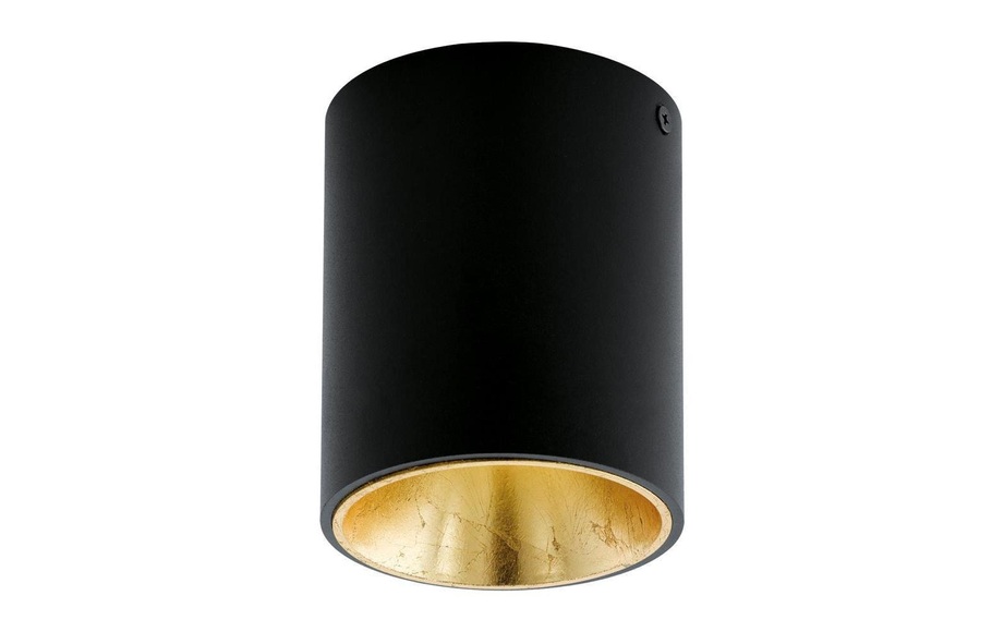 LED-Deckenlampe Polasso rund, schwarz-gold
