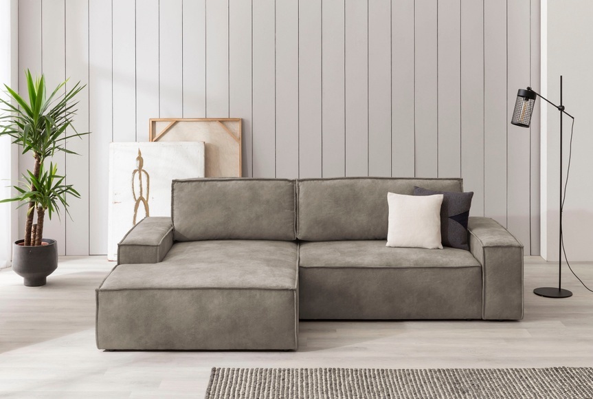 Home affaire Ecksofa »SHERWOOD«, mit Bett-Funktion (Liegefläche 210x136 cm), mit 2 losen Rückenkissen