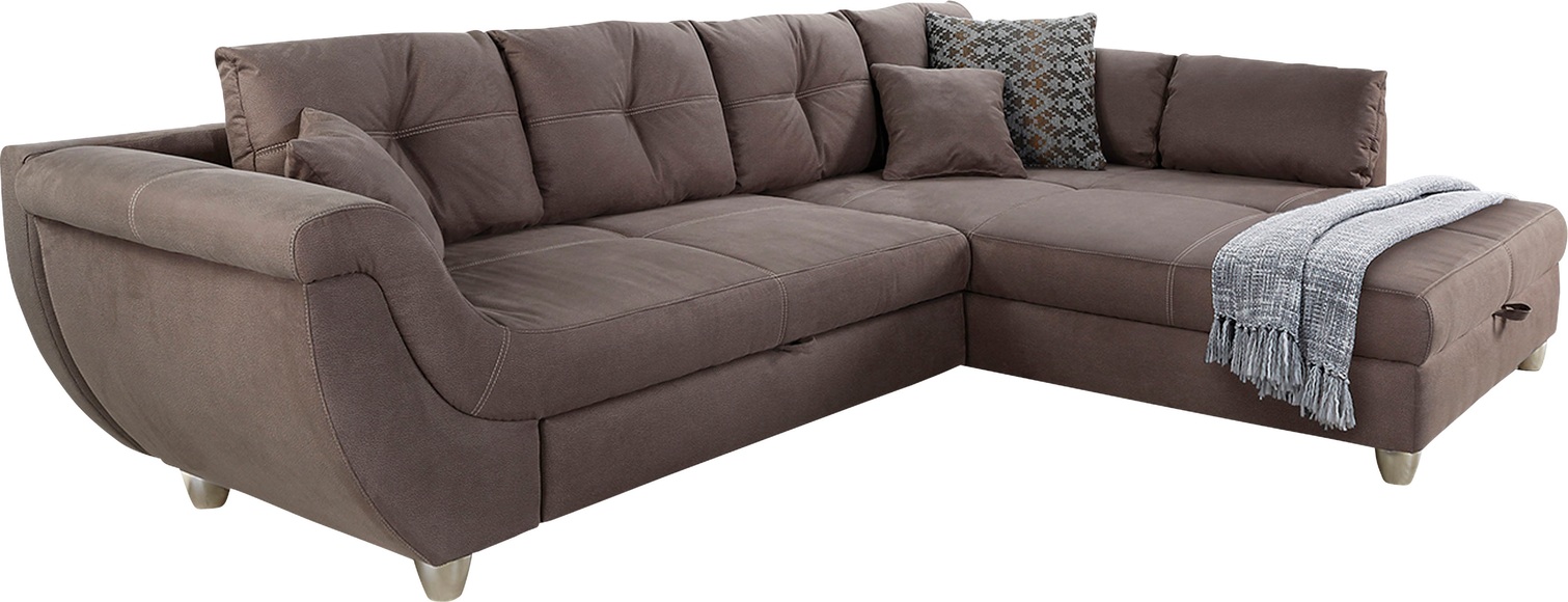 Jockenhöfer Gruppe Ecksofa, mit grossem Stauraum, Gästebett- und Relaxfunktion, Nosagfederung