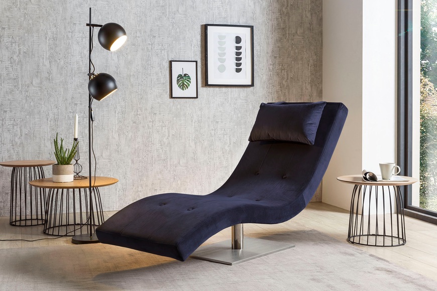 Relaxliege Samt blau