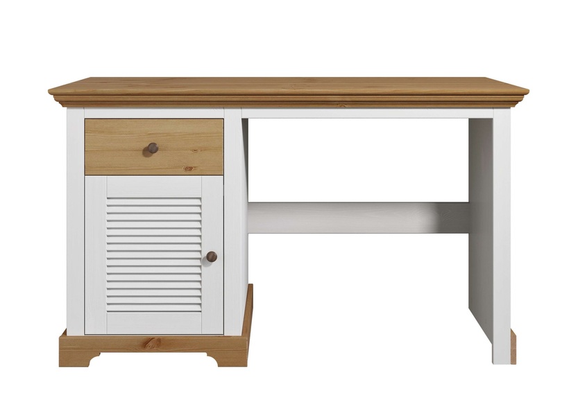 Home affaire Schreibtisch »Ayanna«, Massivholz, mit Schublade und Tür, Lamellenfront, Breite 130 cm