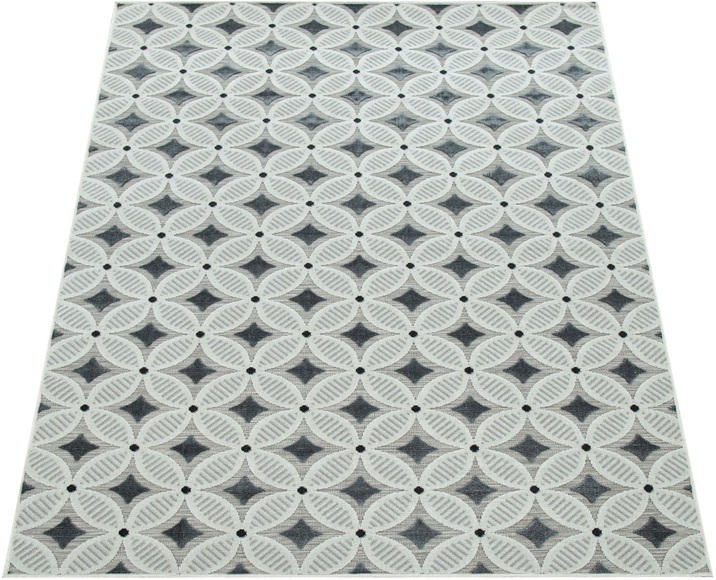 Paco Home Teppich »Charleroi 493«, rechteckig, 3 mm Höhe, 3D-Retro Design, In- und Outdoor geeignet, ideal im Wohnzimmer & Schlafzimmer