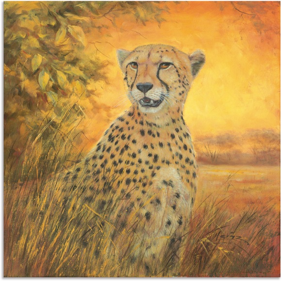 Artland Wandbild »Porträt Gepard«, Geparden Bilder, (1 St.), in vielen Grössen & Produktarten - Alubild / Outdoorbild für den Aussenbereich, Leinwandbild, Poster, Wandaufkleber / Wandtattoo auch für Badezimmer geeignet