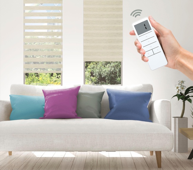 Elektrisches Rollo »Wood - SMART HOME«, Good Life, Lichtschutz, ohne Bohren