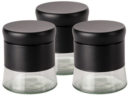 WENKO Vorratsdose »Boga«, (Set, 3 tlg.), Glas kombiniert mit Edelstahl