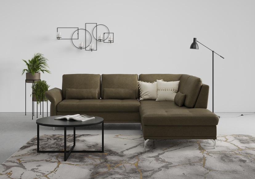 INOSIGN Ecksofa »Palm Beach«, Federkern, mit Sitztiefenverstellung, wahlweise mit Bettfunktion, Bettkasten und Armteilverstellung