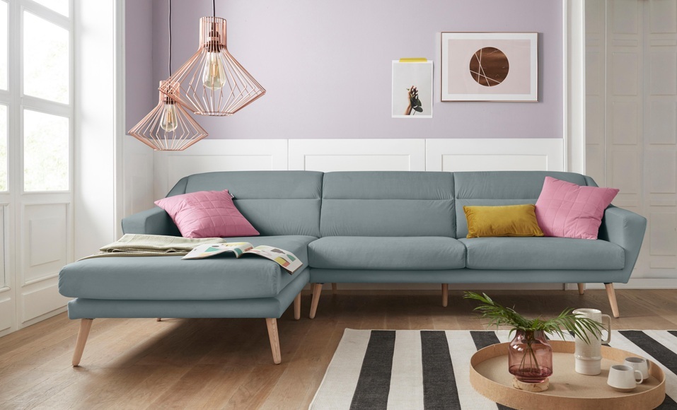 andas Ecksofa »Bille«, mit Naht im Rückenkissen und Beinen aus Eichenholz, Design by Morten Georgsen