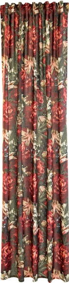 HOMING Vorhang »Roja«, (1 St.), blickdicht, rot, Blumen, floral, rose, Wohnzimmer, Schlafzimmer