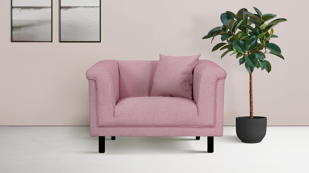 INOSIGN Sessel »AGNIA B/T/H: 100/85/71 cm«, incl. Zierkissen, auch in Cord und Bouclé