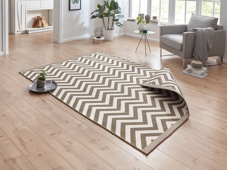 NORTHRUGS Teppich »Palma«, rechteckig, 5 mm Höhe, In-und Outdoor geeignet, Wohnzimmer, Balkon, Terrasse, Garten, Robust, Pflegeleicht, Flachgewebe, Wendbar