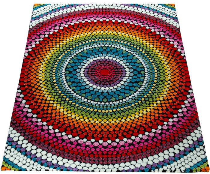 Paco Home Teppich »Vistoso 630«, rechteckig, 13 mm Höhe, Kurzflor, 3D-Design, modernes retro Motiv, ideal im Wohnzimmer & Schlafzimmer