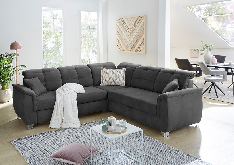 Jockenhöfer Gruppe Ecksofa, mit 6 individuell, verstellbaren Kopfteilen, Gästebett- und Relaxfunktion, Nosagfederung