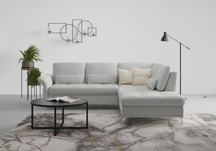 INOSIGN Ecksofa »Palm Beach«, Federkern, mit Sitztiefenverstellung, wahlweise mit Bettfunktion, Bettkasten und Armteilverstellung