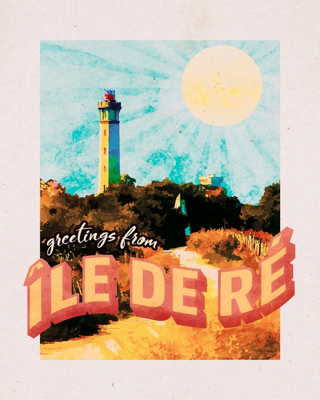Komar Wandbild »Vintage Travel ?le de Ré«, (1 St.), Deutsches Premium-Poster Fotopapier mit seidenmatter Oberfläche und hoher Lichtbeständigkeit. Für fotorealistische Drucke mit gestochen scharfen Details und hervorragender Farbbrillanz.