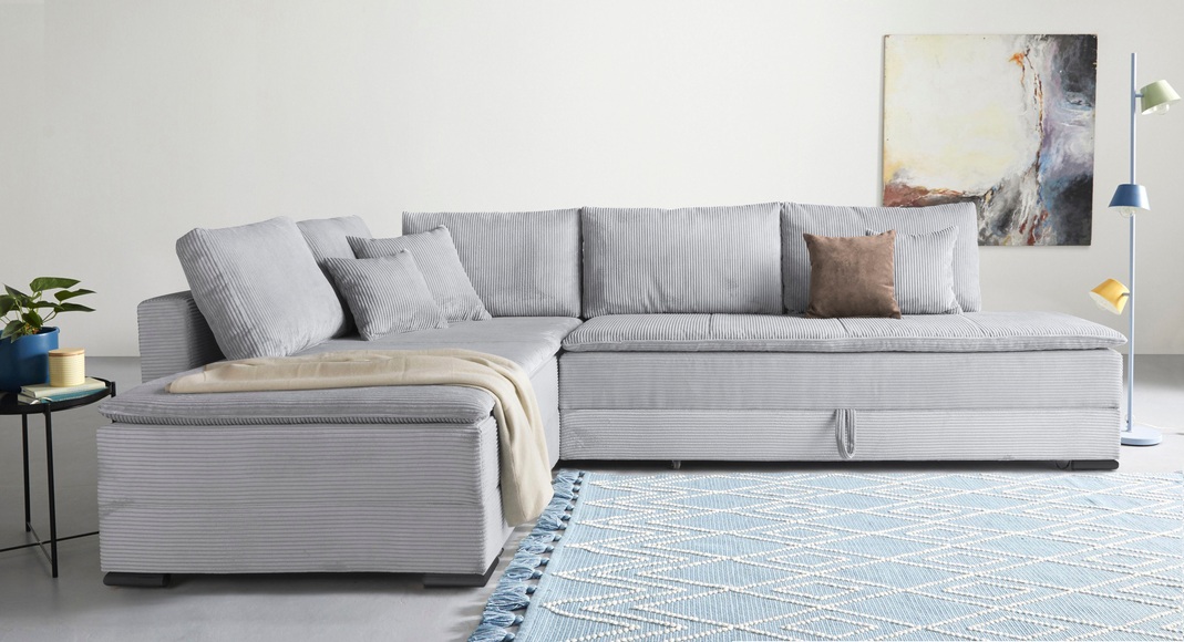 INOSIGN Ecksofa »Night & Day L-Form mit Dauer-Schlaffunktion, Cord-Bezug!«, inklusive Bettfunktion und Bettkasten
