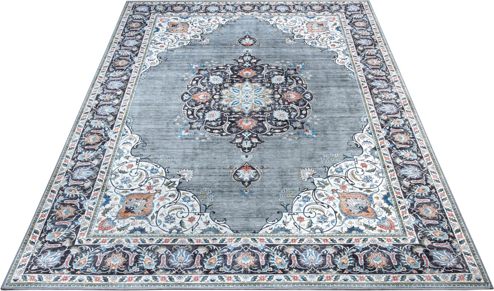 NOURISTAN Designteppich »Medaillon Rana«, rechteckig, 7 mm Höhe, Klassischer Teppich, Orient Optik, Vintage Design, Gekettelt, Wohnzimmer, Schlafzimmer, Robust, Pflegeleicht