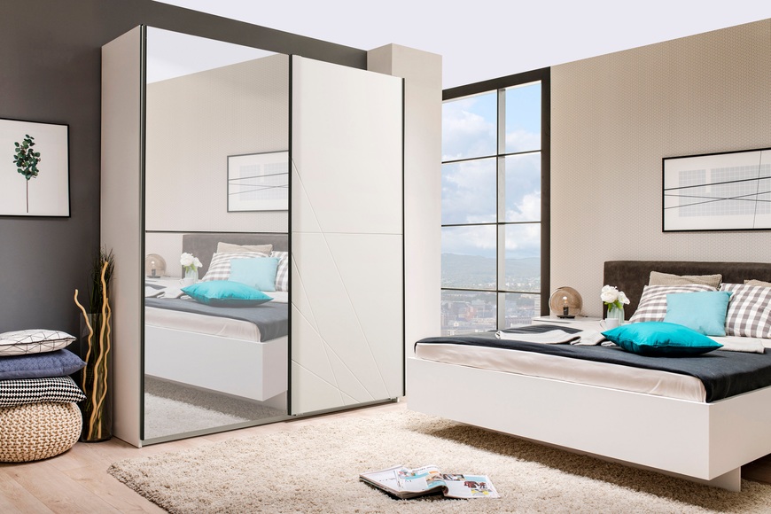 my home Schwebetürenschrank »Ksanti«, hochglänzende Front, mit Spiegel