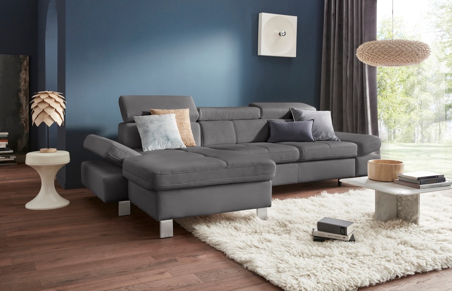 exxpo - sofa fashion Ecksofa, mit Kopf- bzw. Rückenverstellung, wahlweise mit Bettfunktion und Bettkasten