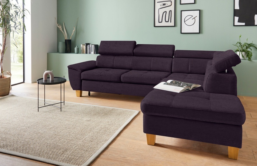 exxpo - sofa fashion Ecksofa, inklusive Kopfteilverstellung, wahlweise mit Bettfunktion und Bettkasten