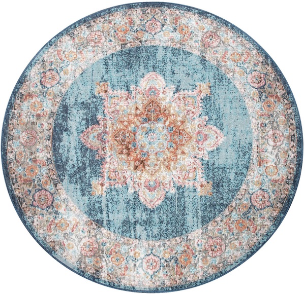 Paco Home Teppich »Torres 275«, rund, 4 mm Höhe, Kurzflor, Orient-Optik, Vintage Design, In- und Outdoor geeignet, Wohnzimmer