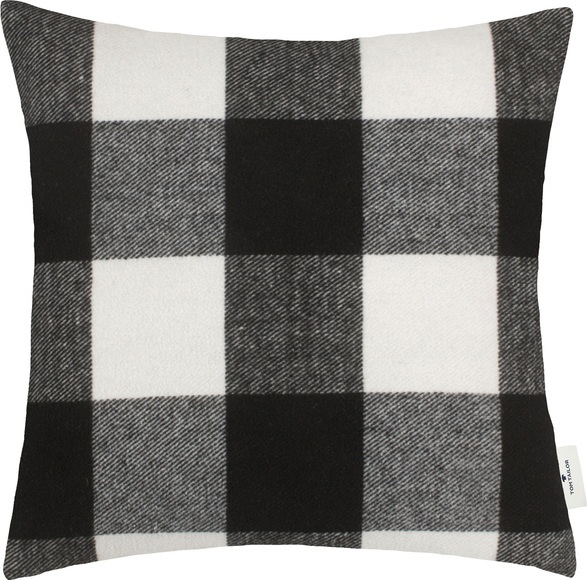 TOM TAILOR Kissenhülle »Big Check«, (1 St.), im modernen Salt & Pepper Look