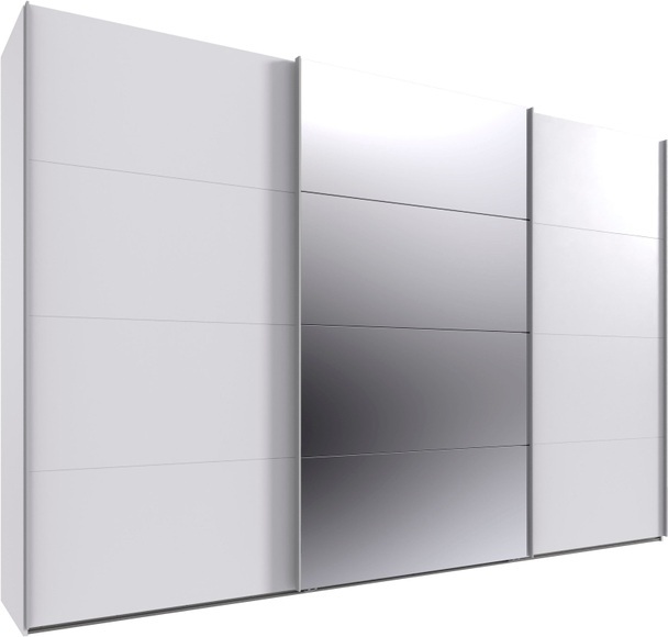 Wimex Kleiderschrank »Mugano, Made in Germany, Lieferung bis in Deine Etage und Stellort«, (wähle Deine Ausstattung: Basic oder Premium!), 3 Schwebetüren, grosse Grössen, mit oder ohne Spiegel, Metallgriffe