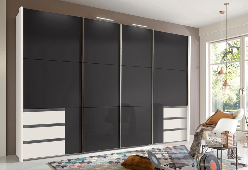 Fresh To Go Schwebetürenschrank »Level«, mit Glastüren und Synchronöffnung