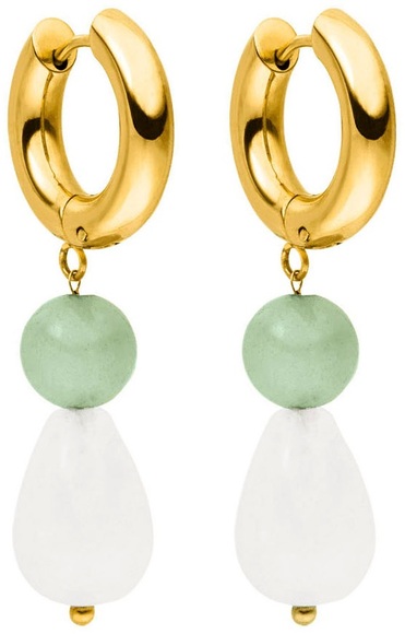 Purelei Paar Creolen »Schmuck Geschenk Clear Quartz Drop Ohrringe, 23381«, mit Aventurin, Quarz
