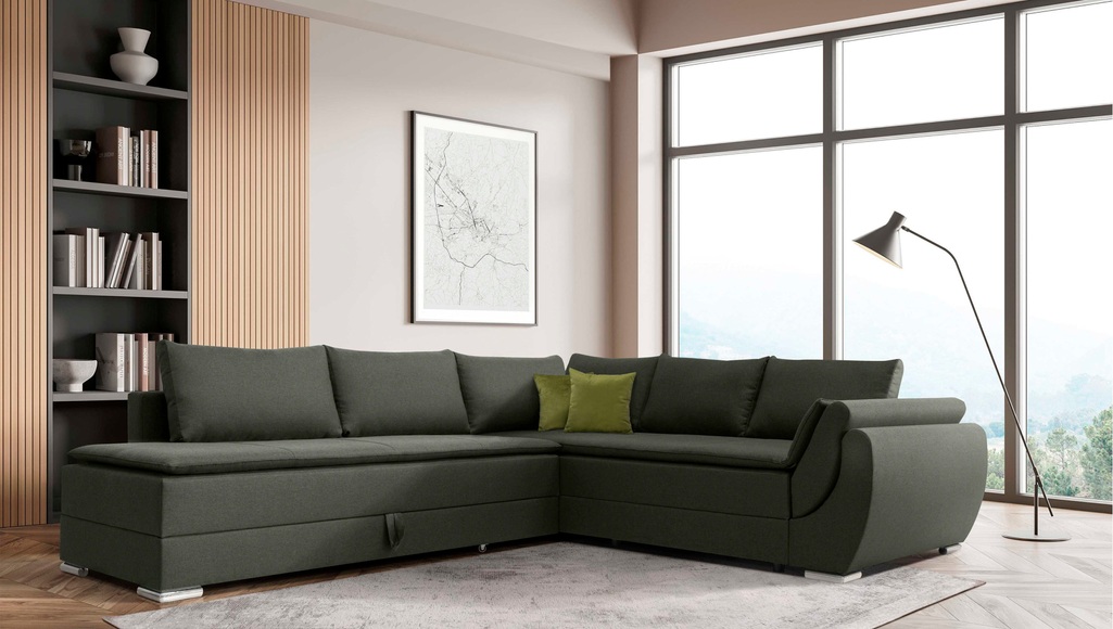 INOSIGN Ecksofa »Göteborg«, mit Boxspring-Bettfunktion und Bettkasten, Dauerschlaffunktion inkl. Topper