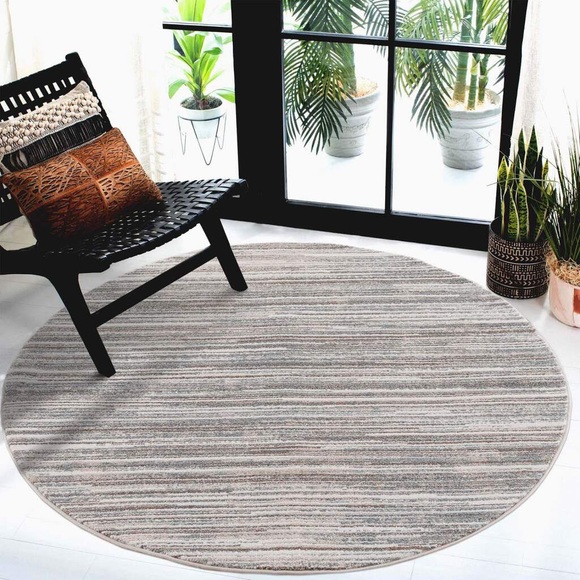 Carpet City Teppich »Moda«, rund, 11 mm Höhe, Kurzflor, Modern, Streifen-Muster, Wohnzimmer
