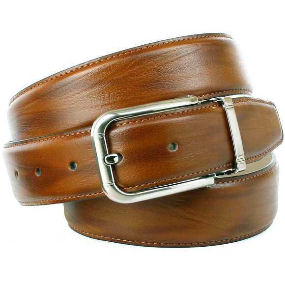 Anthoni Crown Eleganter Ledergürtel in Cognac
