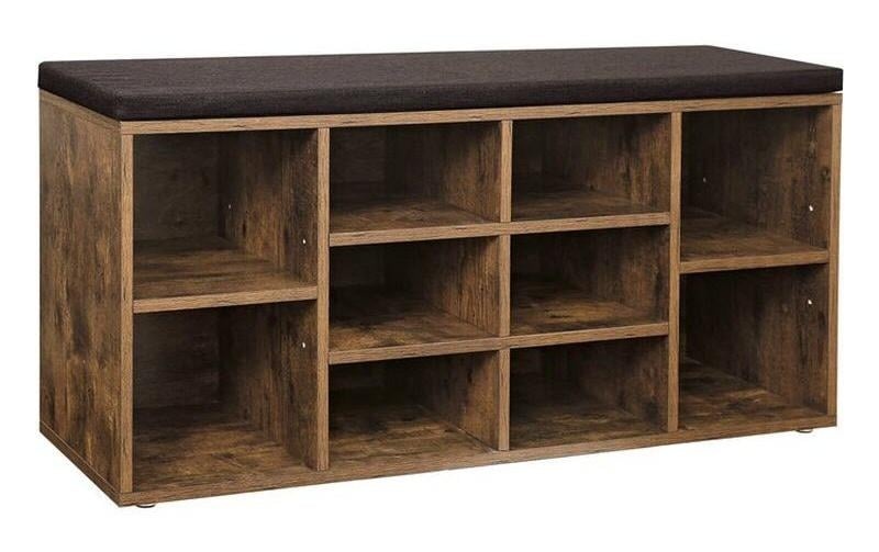 Schuhregal »mit Polster, 104 x 48 cm, Dunkelbraun«