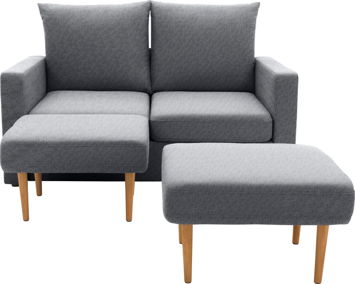 DOMO collection Sofa »Slunce«, (3 St.), für Outdoor geeignet, Raumwunder, 2-Sitzer mit 2 Hockern