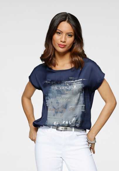 Laura Scott Shirtbluse, mit dezentem Aufdruck - NEUE FARBEN
