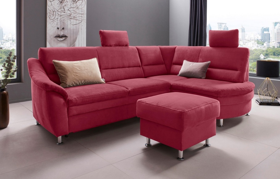 Places of Style Ecksofa »Cardoso«, Federkern, wahlweise mit Bett, Schubkasten