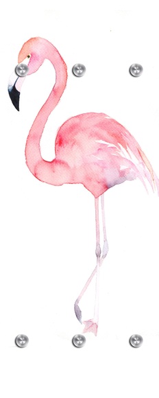 QUEENCE Handtuchhalter »Flamingo«, Wandgarderobe mit 6 Haken, 50 x 125 cm