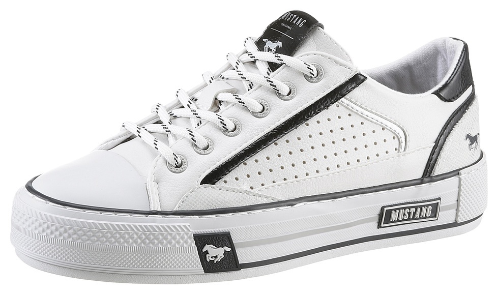 Mustang Shoes Plateausneaker, im Schwarz-Weiss-Look