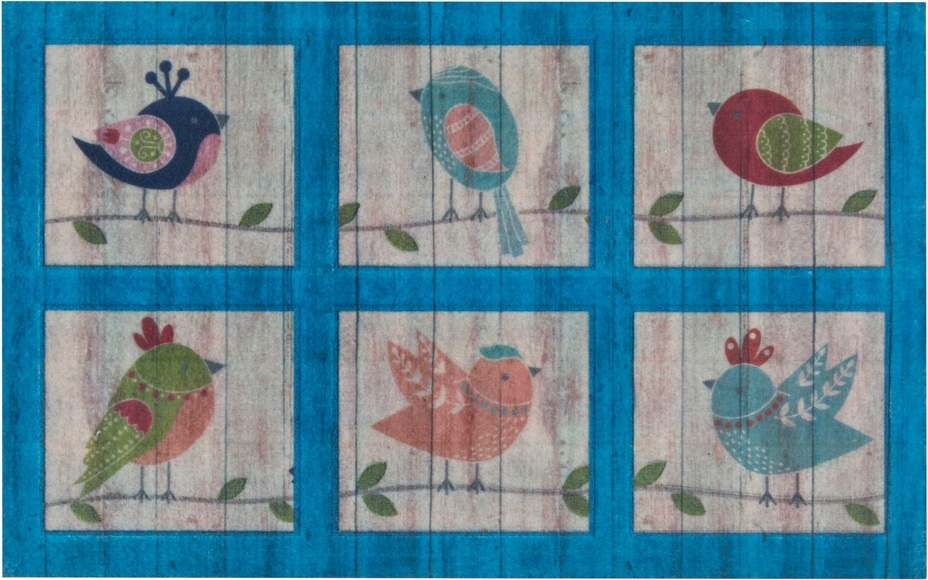my home Fussmatte »Birds«, rechteckig, 6 mm Höhe, In- und Outdoor geeignet, Tiermotiv, robust, pflegeleicht, Eingang, Türvorleger, rutschfest, Schmutzfang