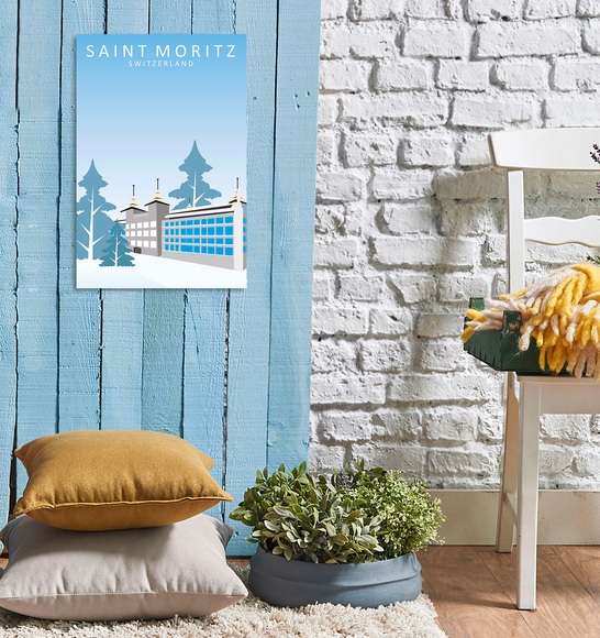 queence Metallbild »Saint Moritz«, (1 St.), Stahlschilder