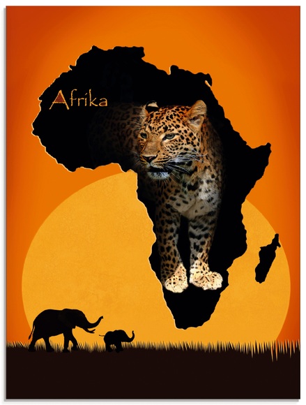 Artland Glasbild »Afrika der schwarze Kontinent«
