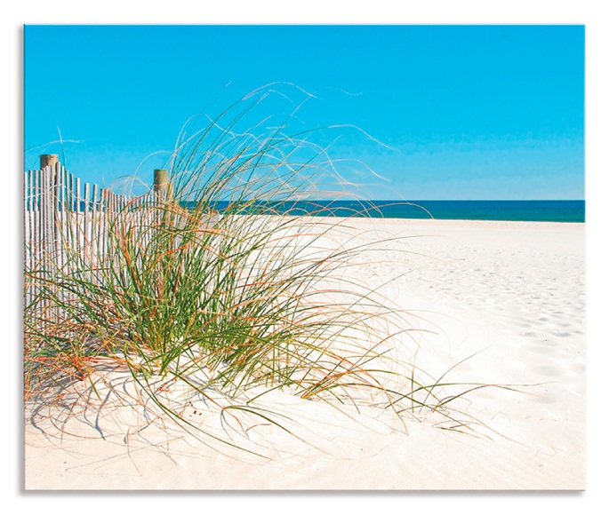 Artland Küchenrückwand »Schöne Sanddüne mit Gräsern und Zaun«