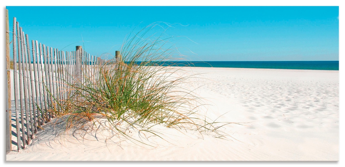 Artland Küchenrückwand »Schöne Sanddüne mit Gräsern und Zaun«