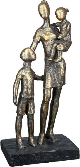 Casablanca by Gilde Dekofigur »Skulptur Mutter mit Kindern, bronzefarben«, (1 St.), Dekoobjekt, Höhe 26,5 cm, auf schwarzer Basis, antikfinish, Wohnzimmer