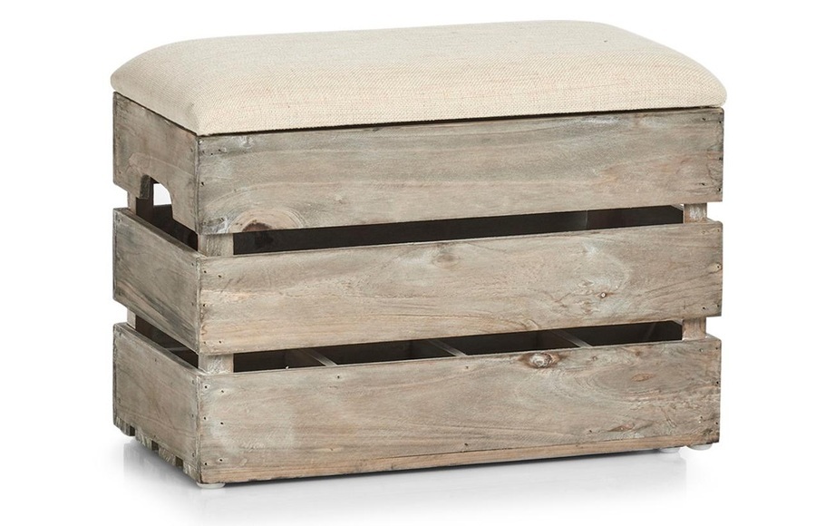 Zeller - Sitzpouf mit Aufbewahrungfach - Beige