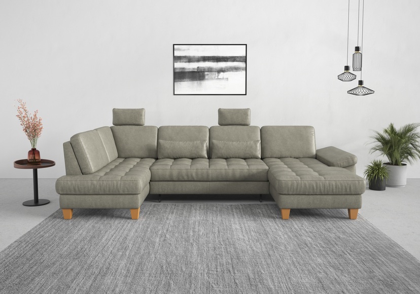 sit&more Wohnlandschaft, wahlweise mit Bettfunktion, Bettkasten, Sitztiefenverstellung