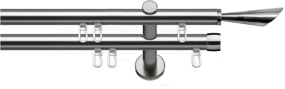 Gardinenstange 1- oder 2-läufig im Fixmass ø 20 mm, indeko, »Siena«, mit Innenlauf