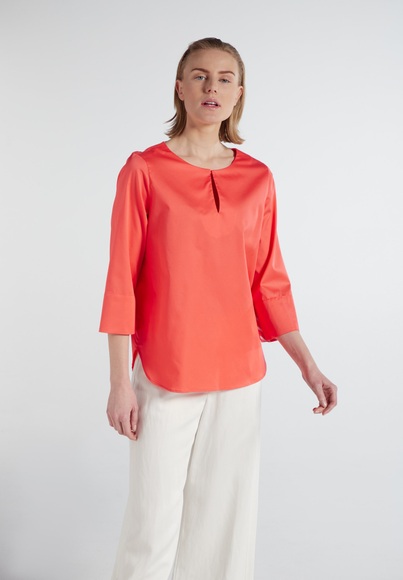ETERNA DREIVIERTELARM BLUSE MODERN CLASSIC SATINBINDUNG PINK UNIFARBEN