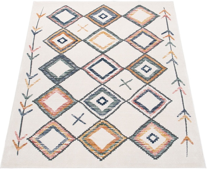 Paco Home Teppich »Harnuba 768«, rechteckig, Kurzflor, Motiv Rauten, Wohnzimmer