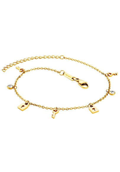 Julie Julsen Fusskette mit Anhänger »ANKLET, LOCKS & KEYS, JJAC29212G, JJAC29212S«
