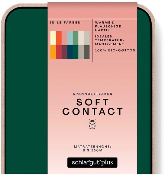 Schlafgut Spannbettlaken »Soft Contact«, (1 St.), 100% Bio Baumwolle